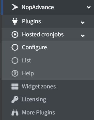 nopcommerce hosted cron jobs plugin configure menu nopadvance